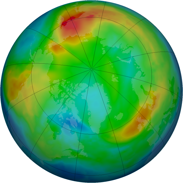 Arctic ozone map for 19 December 2010